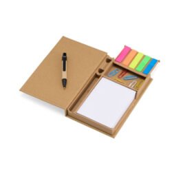Bloco com post-it e caneta