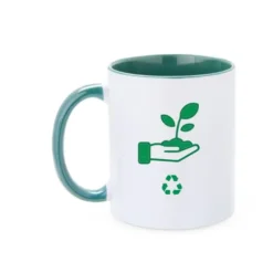 Canecas Personalizadas com Alça Verde em ceramica