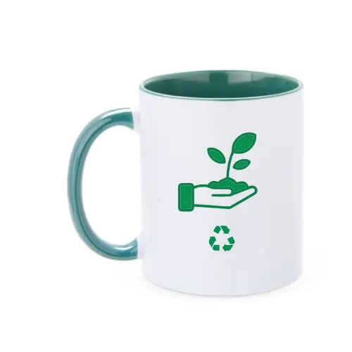Canecas Personalizadas Alça Verde 1 Canecas Personalizadas com Alça Verde em ceramica