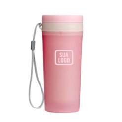 Copo Plastico com tampa e cordao