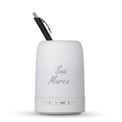 caixa de som com porta caneta