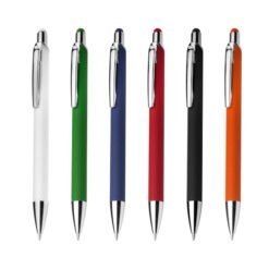 caneta metal touch com corpo texturizado