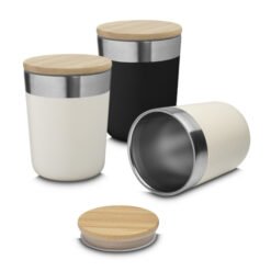 copo térmico com tampa bambu