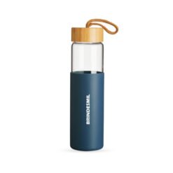 garrafa de vidro personalizada com tampa bambu