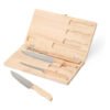 kit facas churrasco e garfo com estojo em madeira