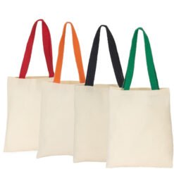 sacola de algodao personalizada com alca colorida